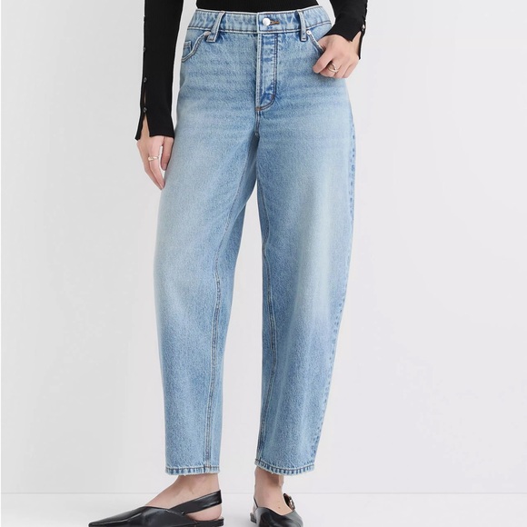 NWT Loft Rivete Mid Rise Barrel Jeans - Picture 2 of 7